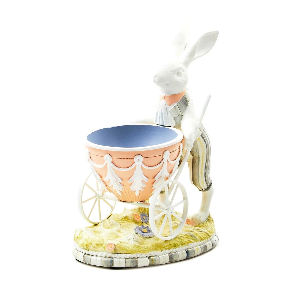 Mackenzie-Childs Cameo Bunny with Cart NEW